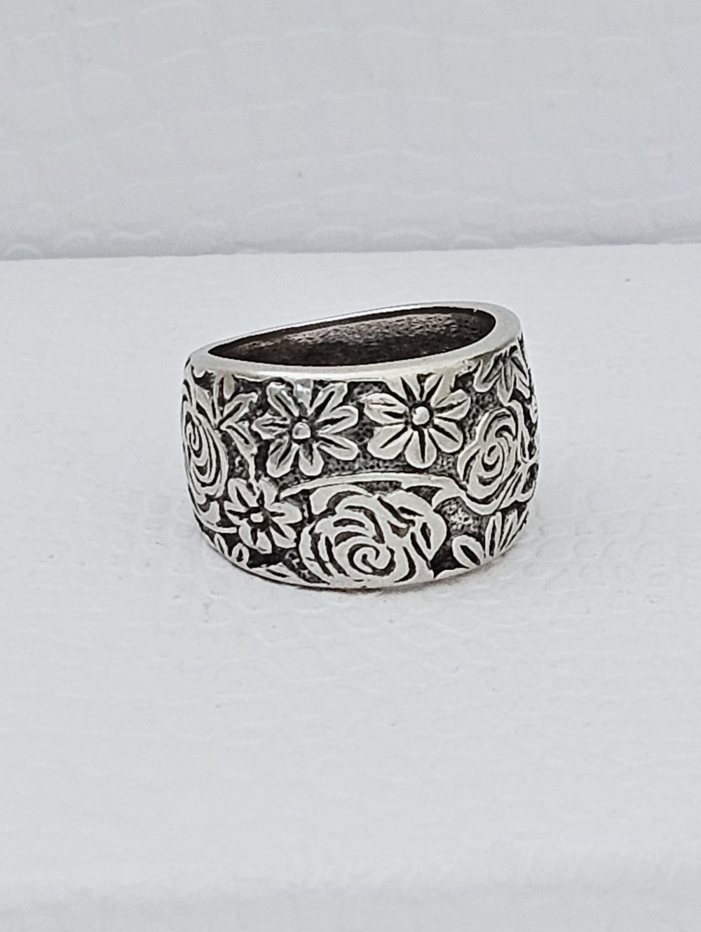 Silpada Rare Sterling Silver Etched Floral Garden Vintage Ring Size 7.25 R1583 - Picture 6 of 14